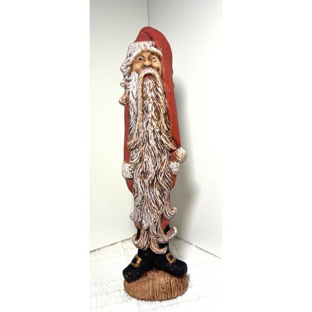 Vintage Santa Claus Figurine Hand-Painted Red & White Christmas Decor